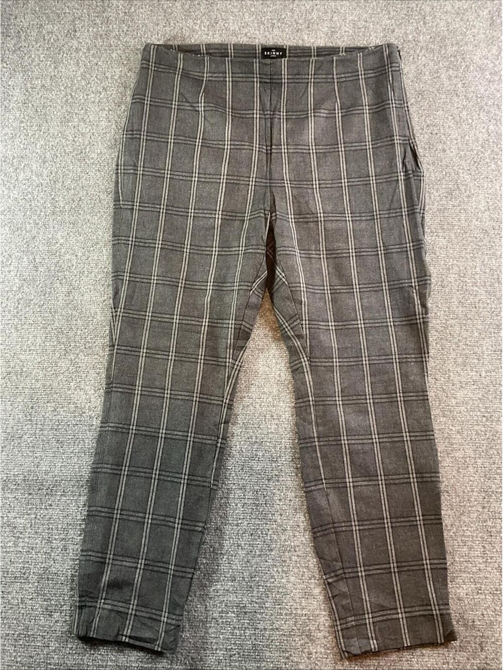 White House Black Market Gray Plaid The Skinny Ankle Pants Size 10